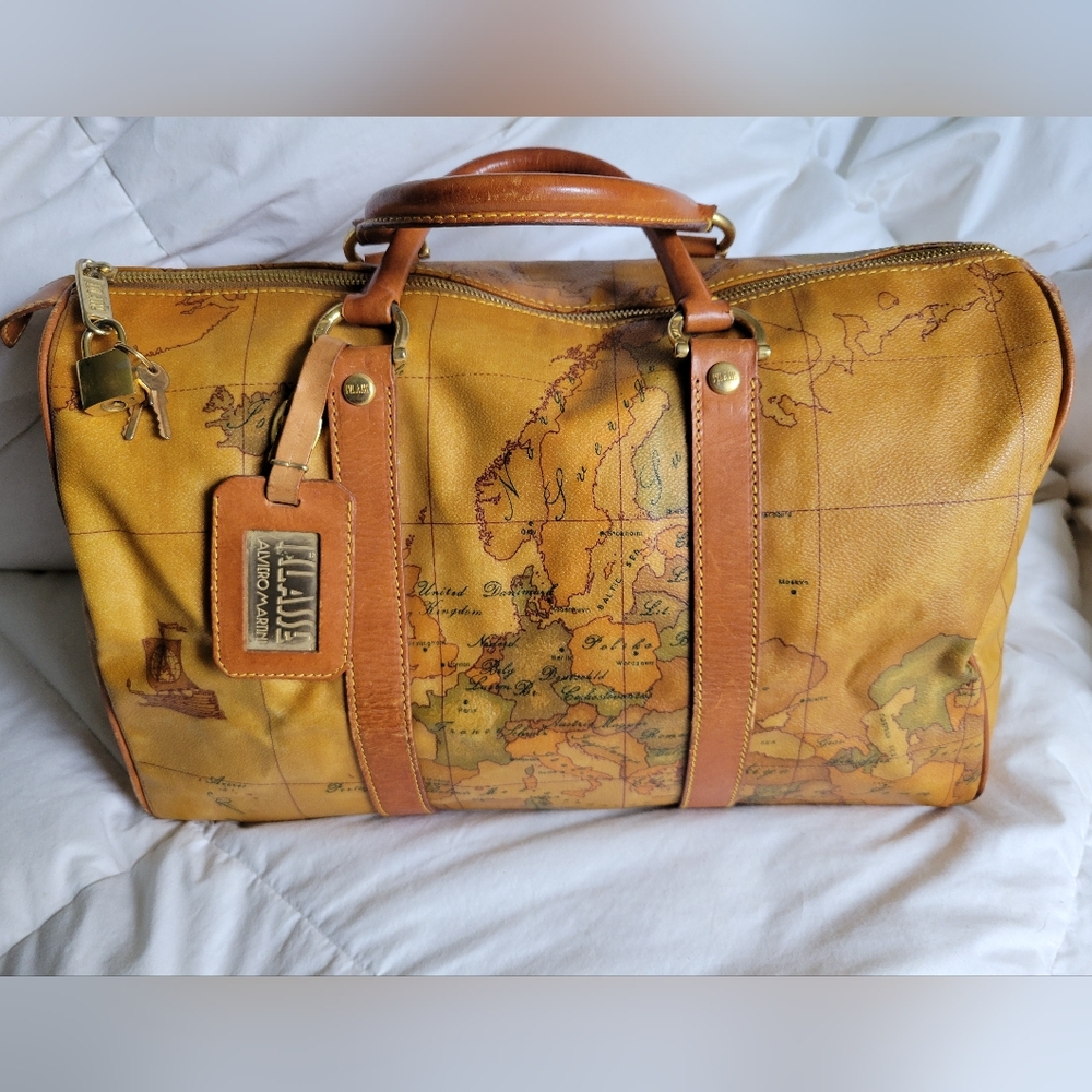 Alviero Martini Tan and Brown Travel Bag
